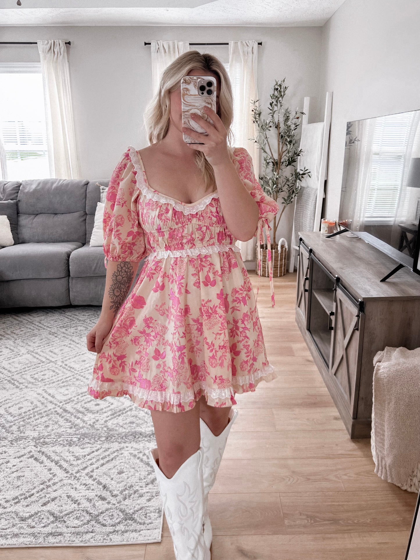 Anastasia Floral Lace Dress Final Sale