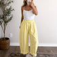 Reset & Repeat Lounge Barrel Pant / Pastel Yellow