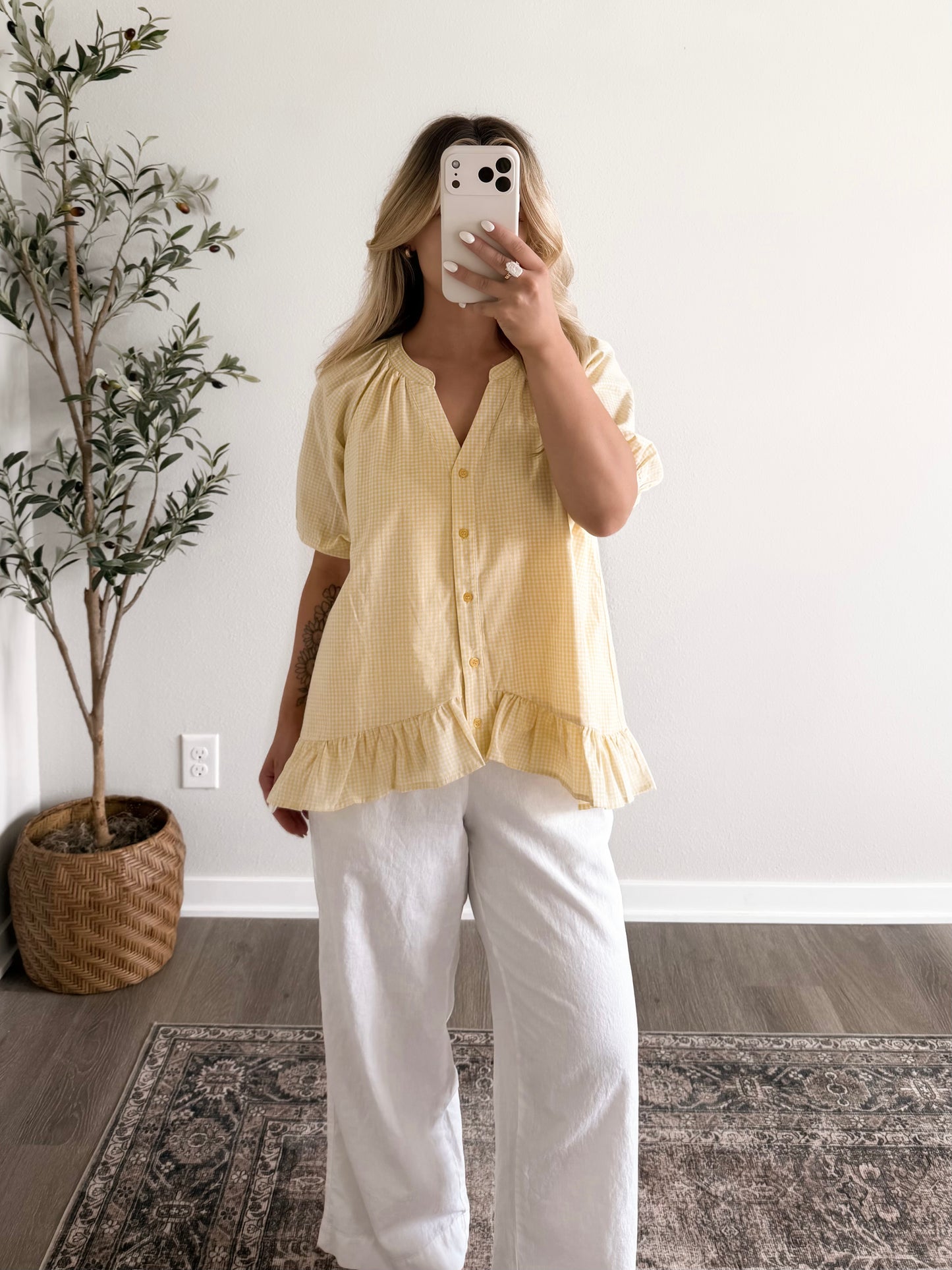 Lemon Sugar Gingham Top