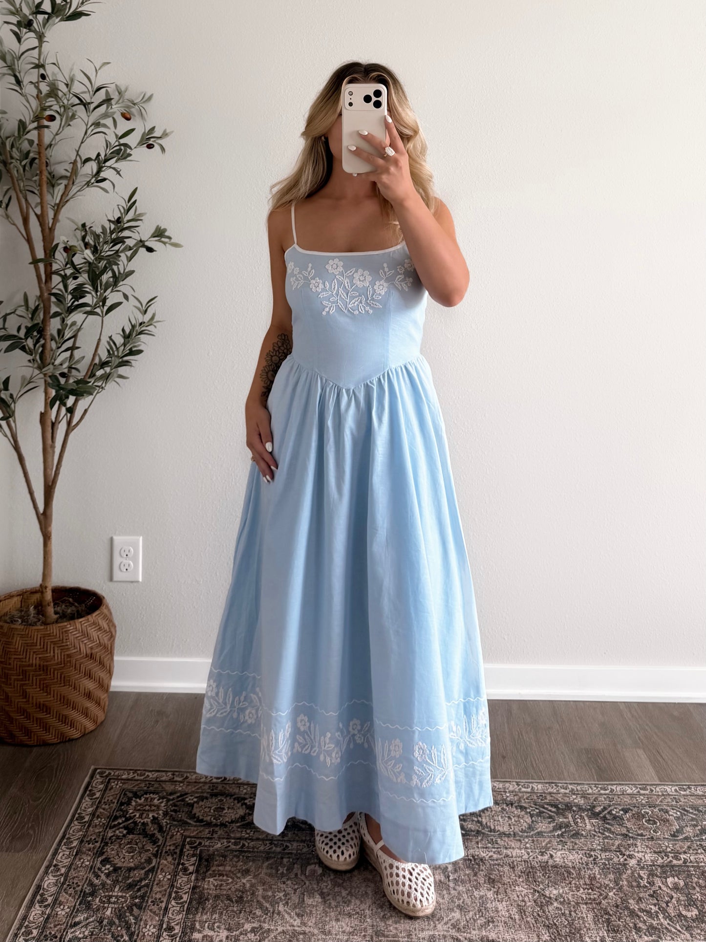 Bluescript Embroidered Maxi Dress