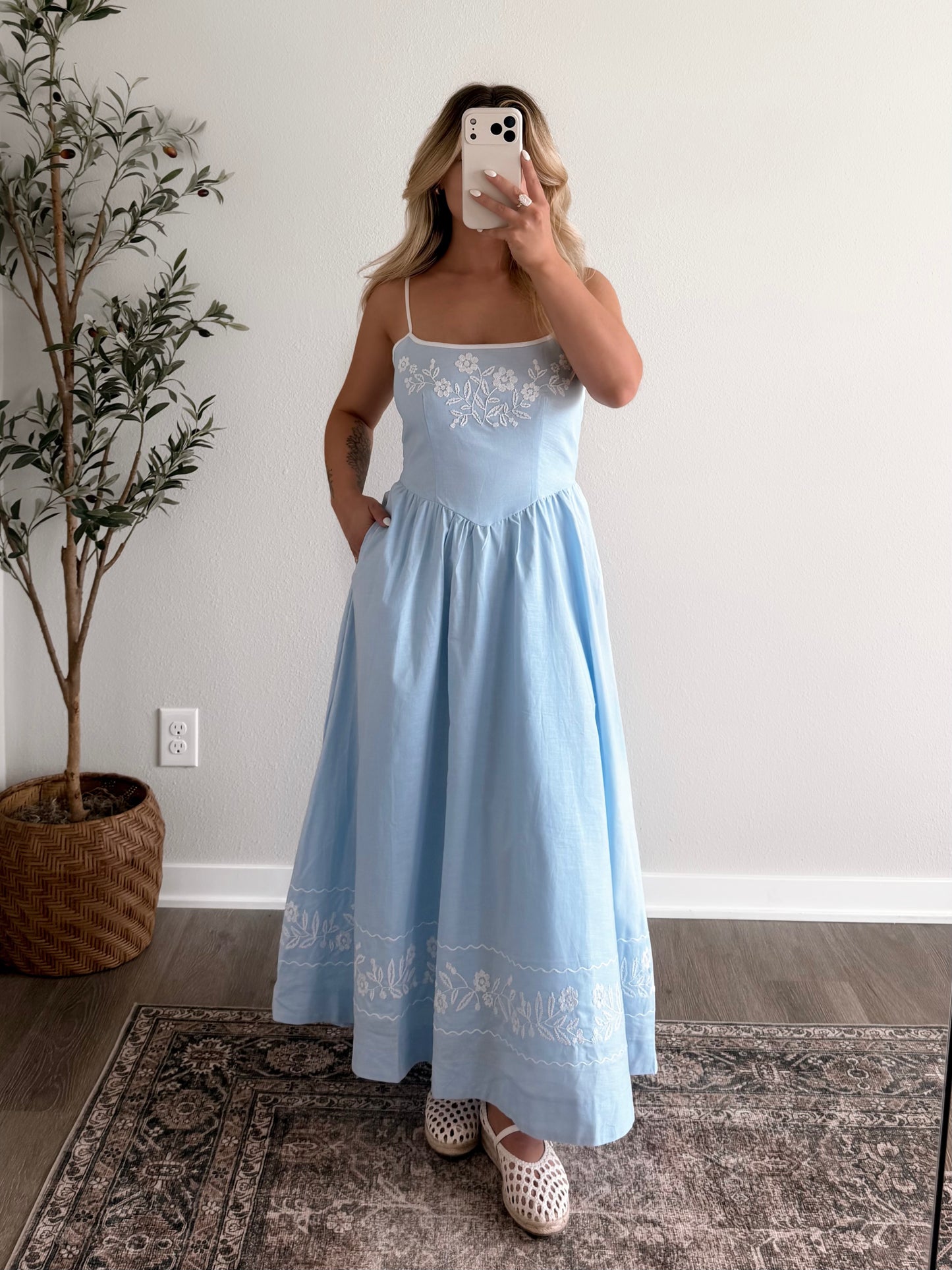 Bluescript Embroidered Maxi Dress