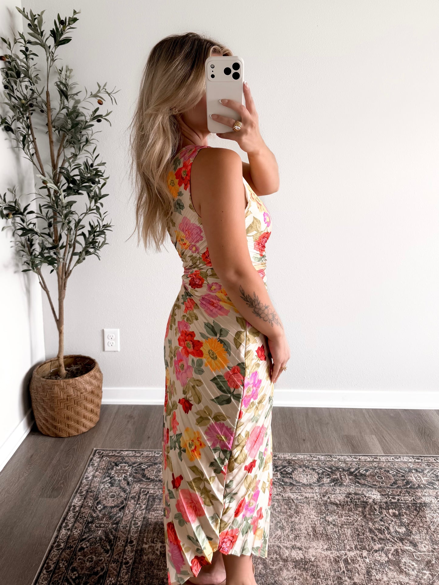 Florence Floral One Shoulder Derss