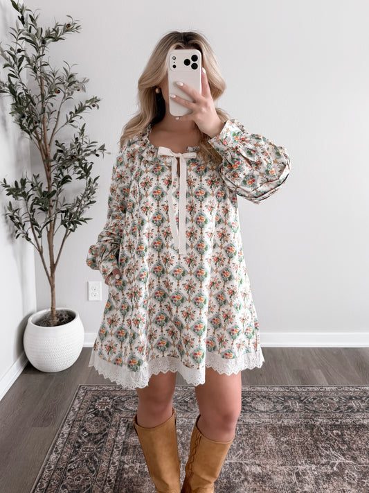 Tea Time Floral Babydoll Dress