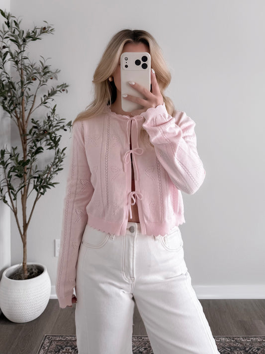 Bows & Bloom Pointelle Sweater