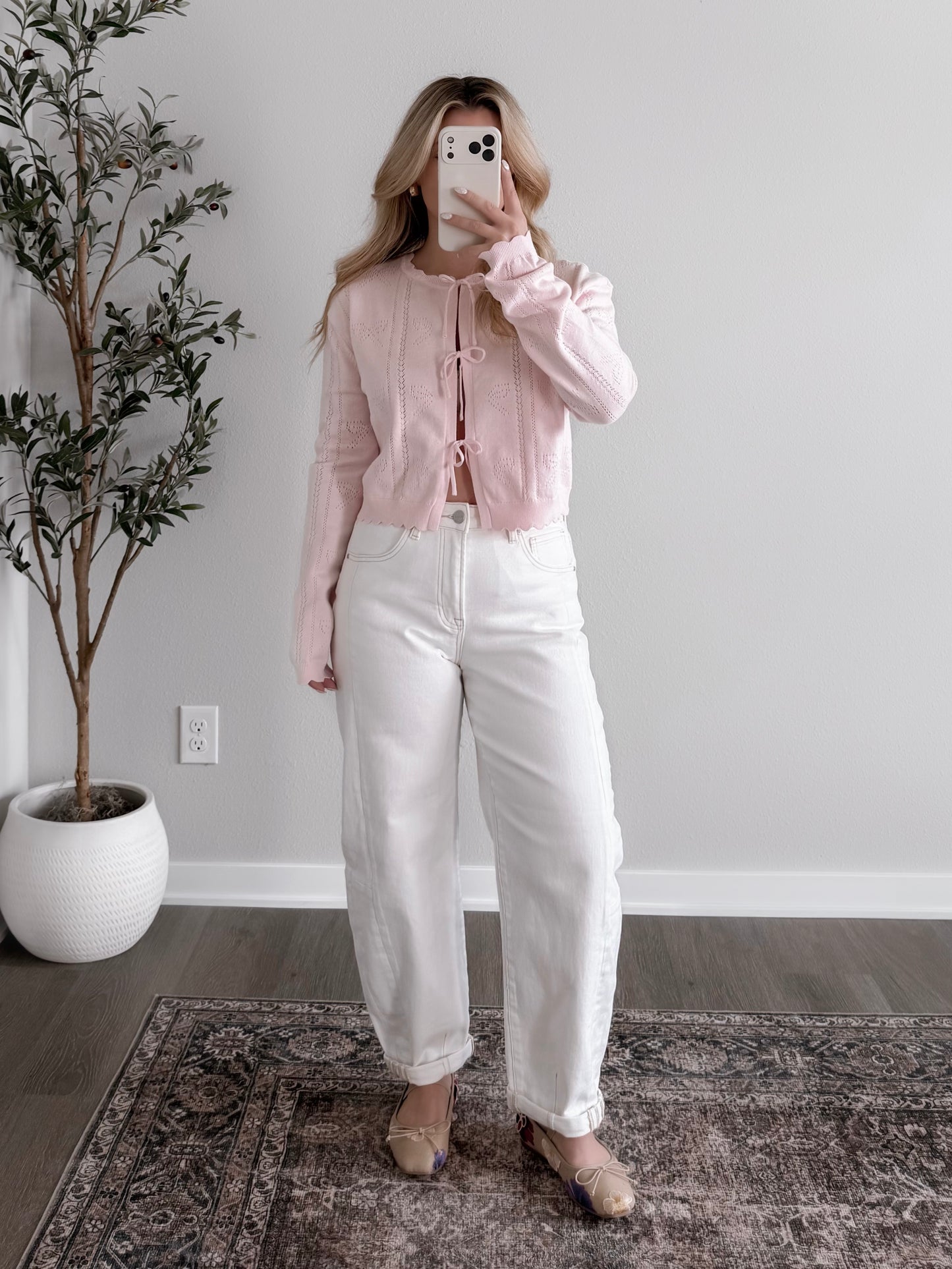 Bows & Bloom Pointelle Sweater