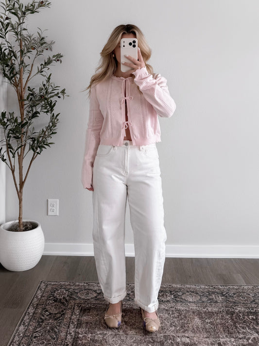 Bows & Bloom Pointelle Sweater