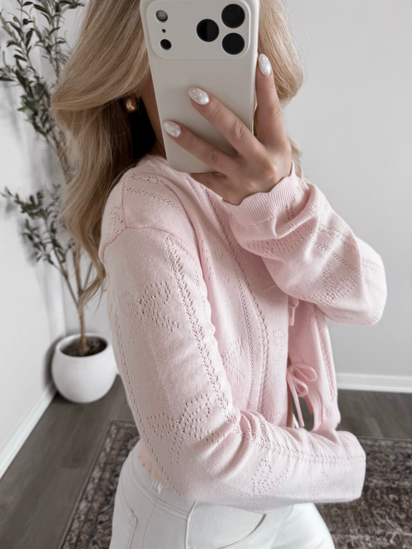 Bows & Bloom Pointelle Sweater