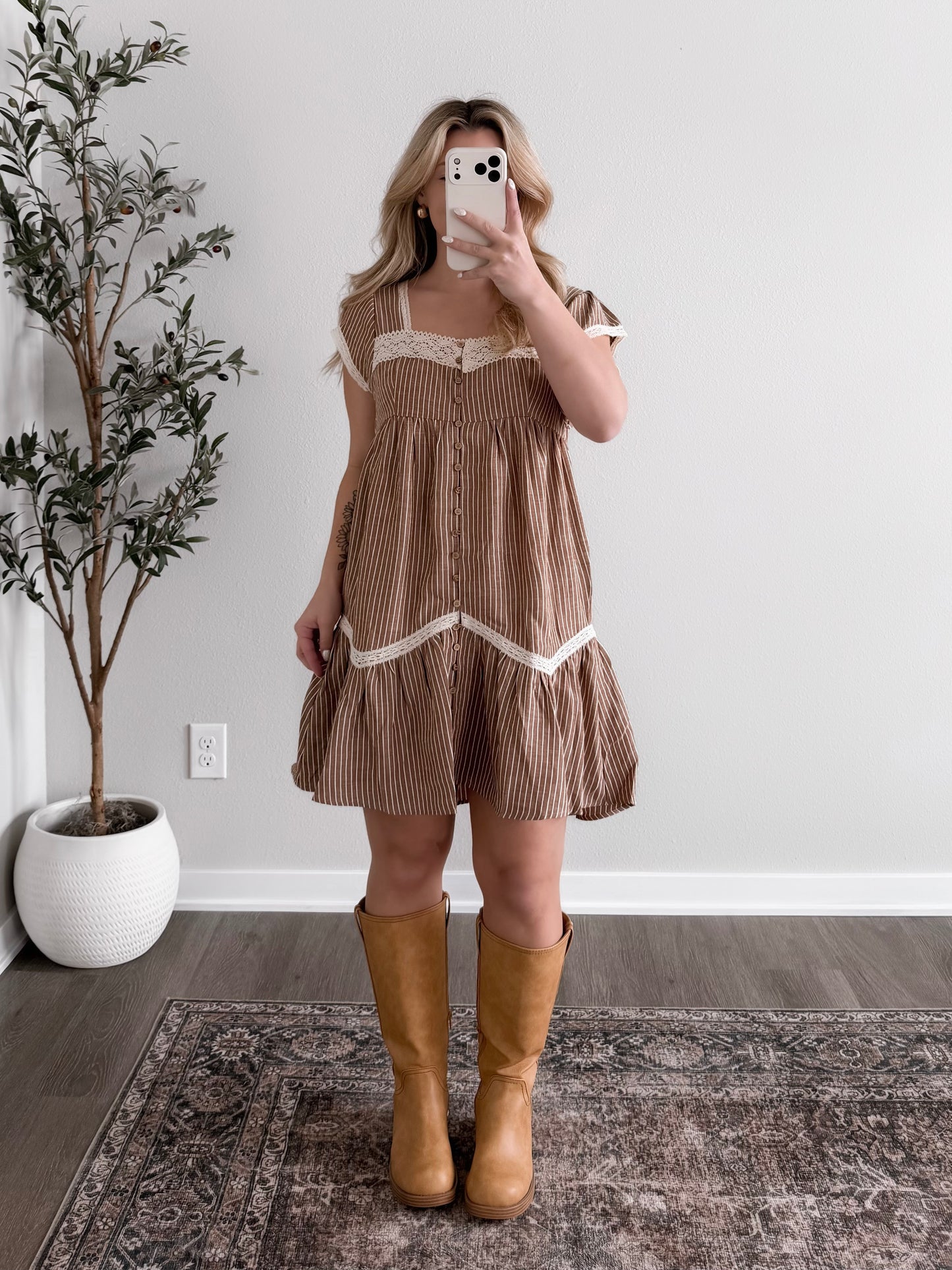 Finch Striped Babydoll Dress