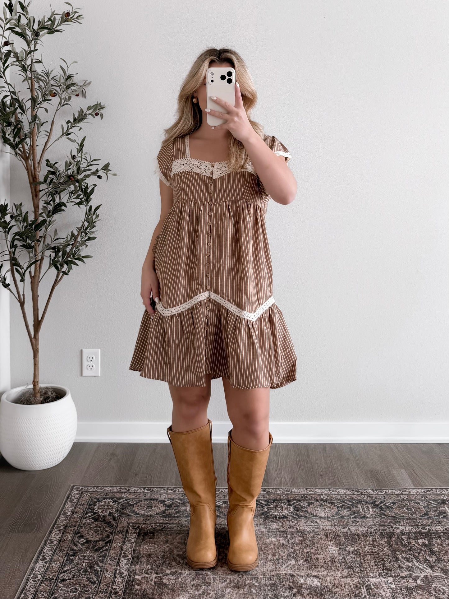 Finch Striped Babydoll Dress