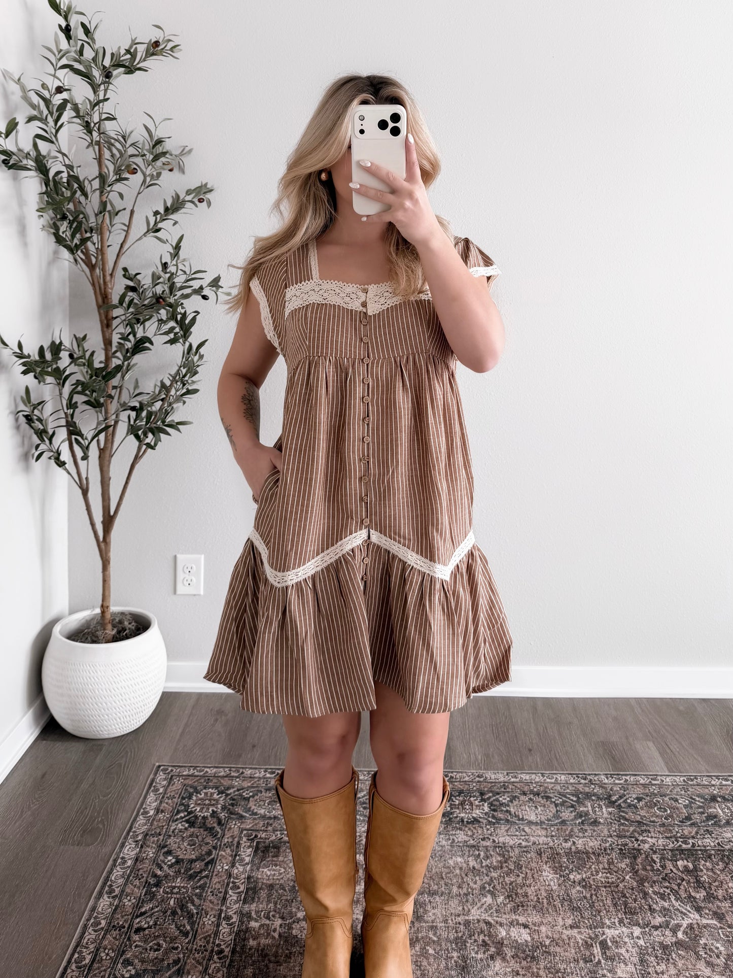 Finch Striped Babydoll Dress