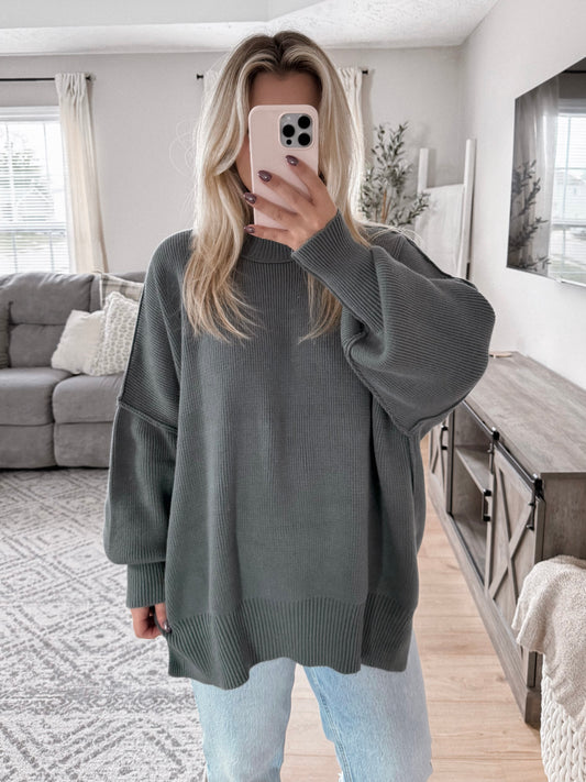 Rory Oversized Sweater / Dark Sage