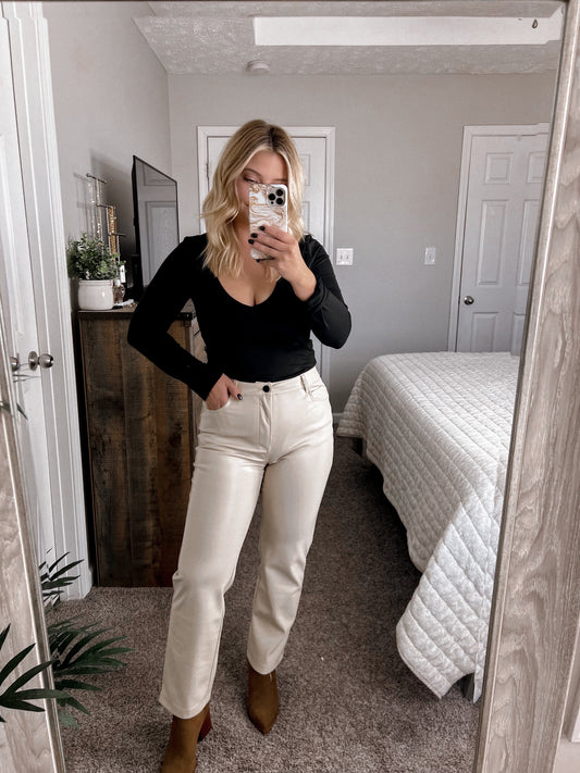 Whitmore Faux Leather Straight Leg Pants Final Sale