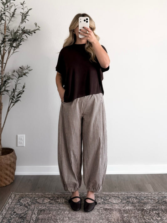 Checkmate Gingham Balloon Pants