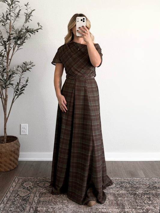 Autumn Society Plaid Skirt Set