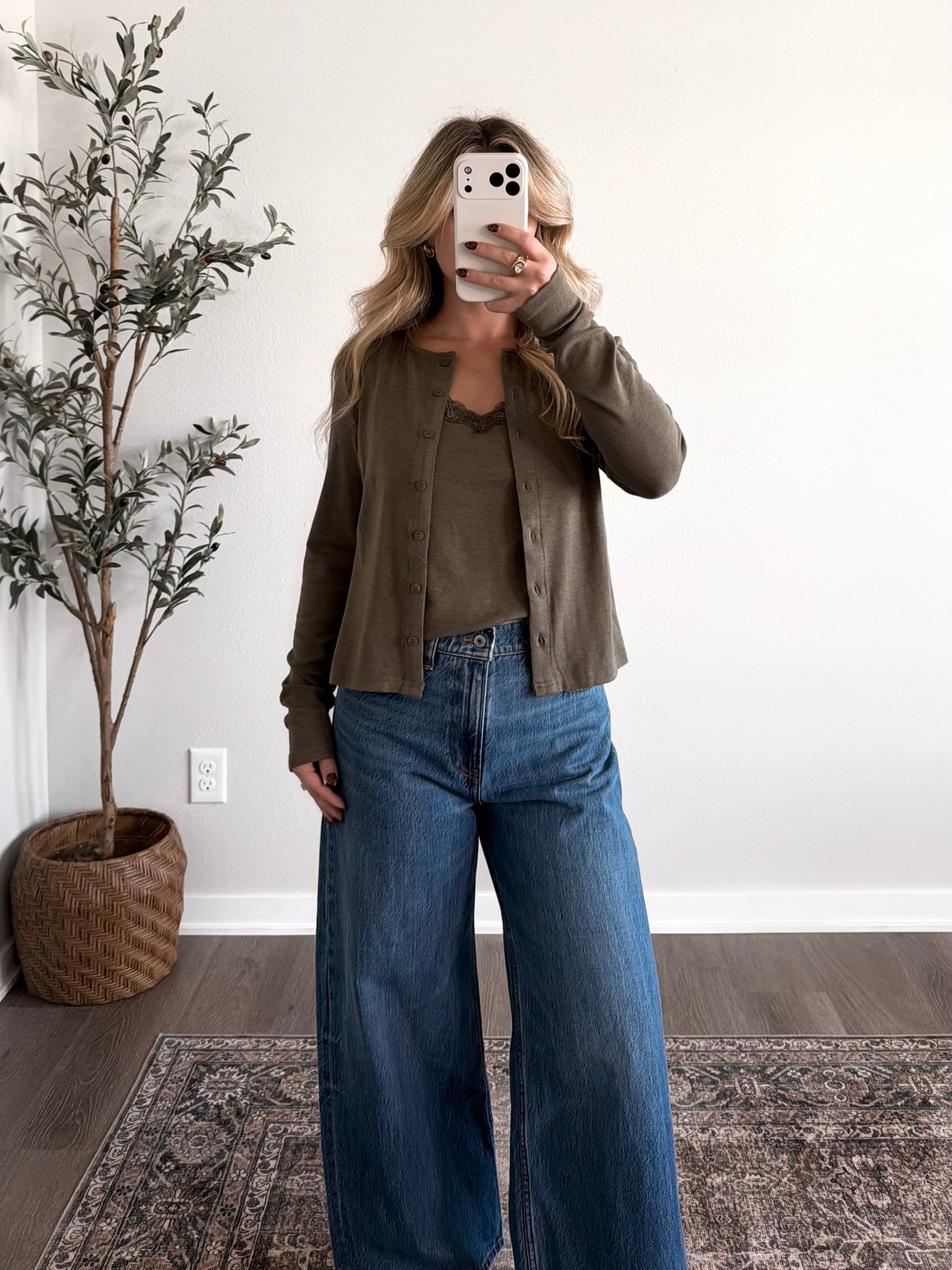 Thankful Days Lace Button Top