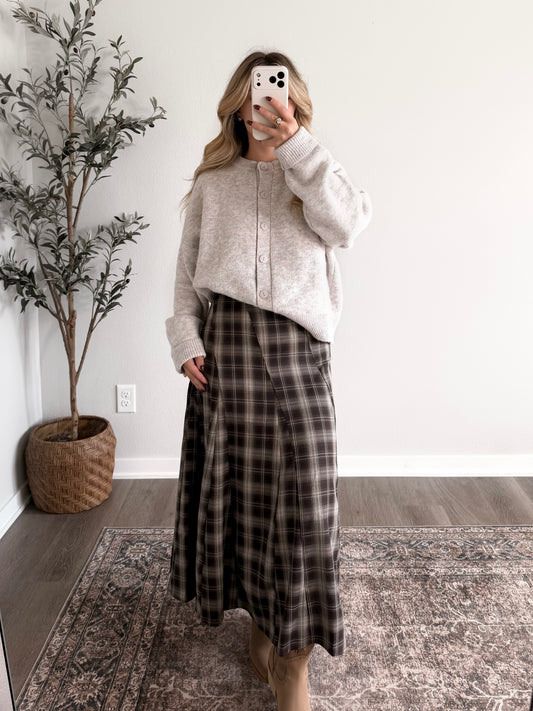 Heather Oat Knit Cardigan (Restocking 10.26)