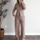 Cocoa Club Stripe Lounge Set / Rust Brown (Restocking 10.26)