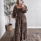 Bonnie Brown Floral Midi Dress