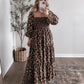 Bonnie Brown Floral Midi Dress