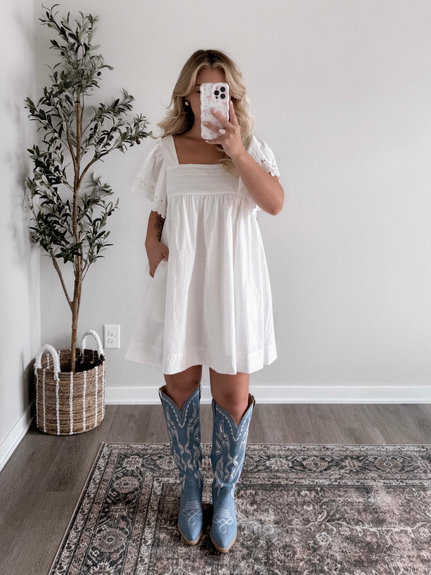 Dolly Eyelet Babydoll Dress (est ship date 8.07)