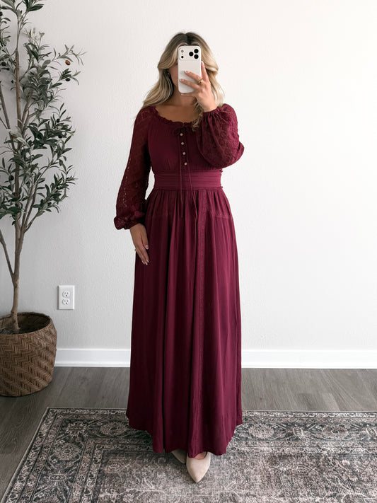 Merlot Moments Maxi Dress