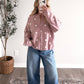 Soft Dot Button Knit Sweater / Dusty Mauve