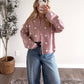Soft Dot Button Knit Sweater / Dusty Mauve
