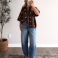 Soft Dot Short Sleeve Sweater / Brown