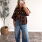 Soft Dot Short Sleeve Sweater / Brown