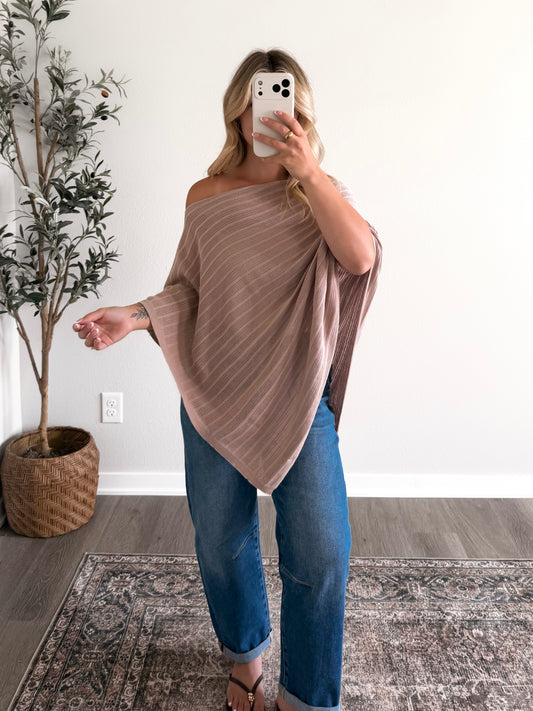 Lilia Knit Poncho Top / Dusty Mauve (Restocking 7.27)