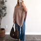Lilia Knit Poncho Top / Dusty Mauve (Restocking 7.27)