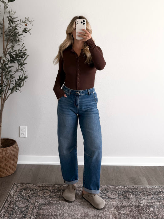 Blaire High Rise Barrel Jean