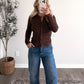 Simple Button Top / Brown