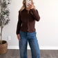 Simple Button Top / Brown