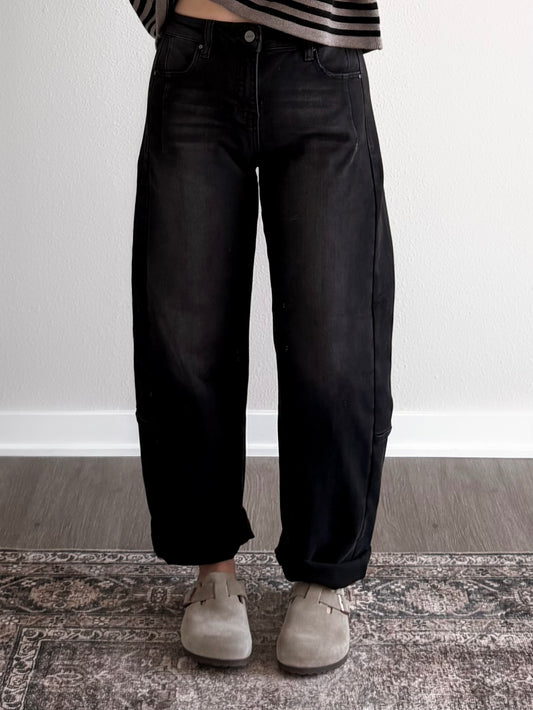 Raven High Rise Barrel Jean