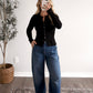 Simple Button Top / Black
