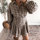 Northern Plaid Button Dress