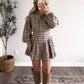 Northern Plaid Button Dress