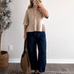 Almond Peplum Knit Sweater