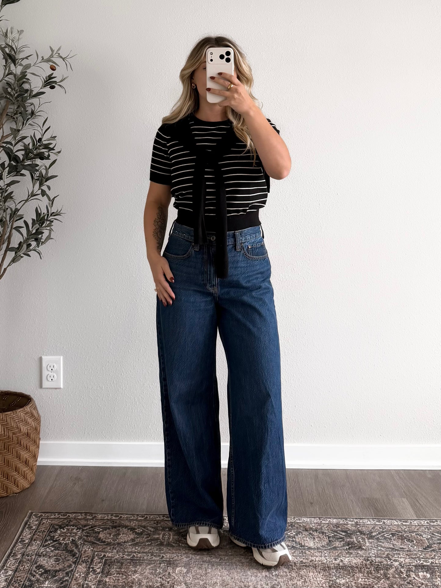 Bayside Striped Knit Top / Black