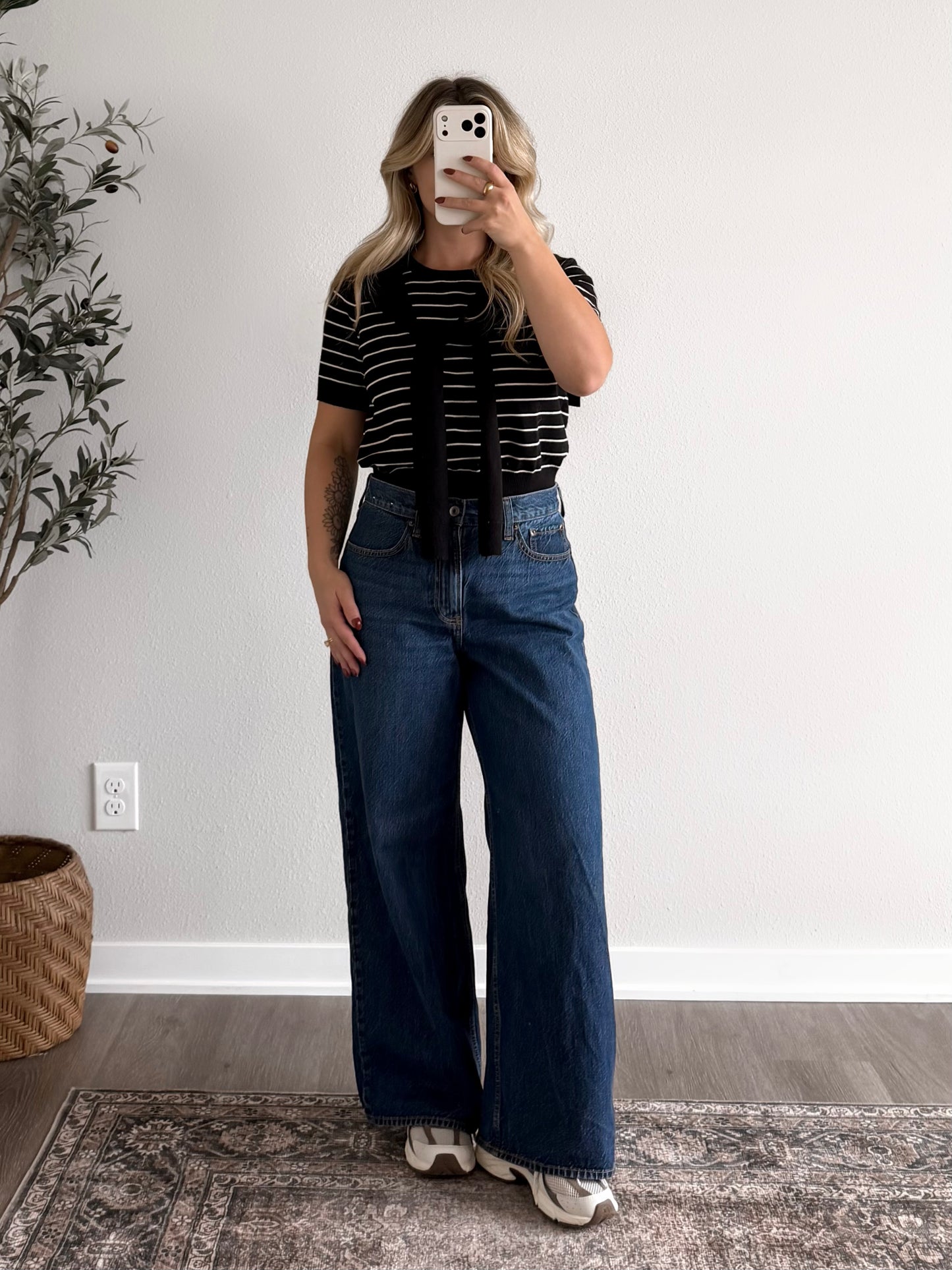 Bayside Striped Knit Top / Black