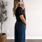 Bayside Striped Knit Top / Black