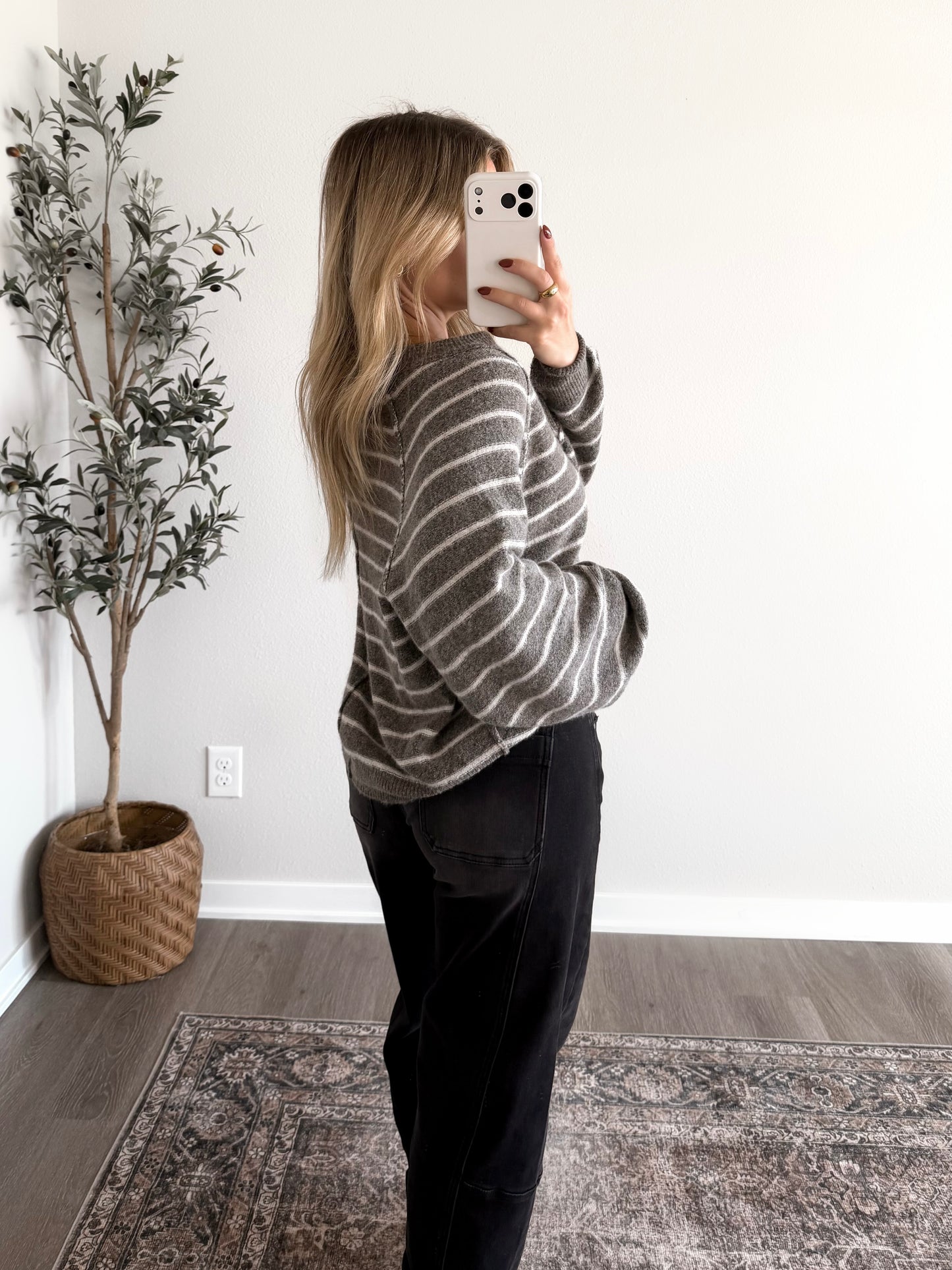 Fall Break Stripe Henley Sweater