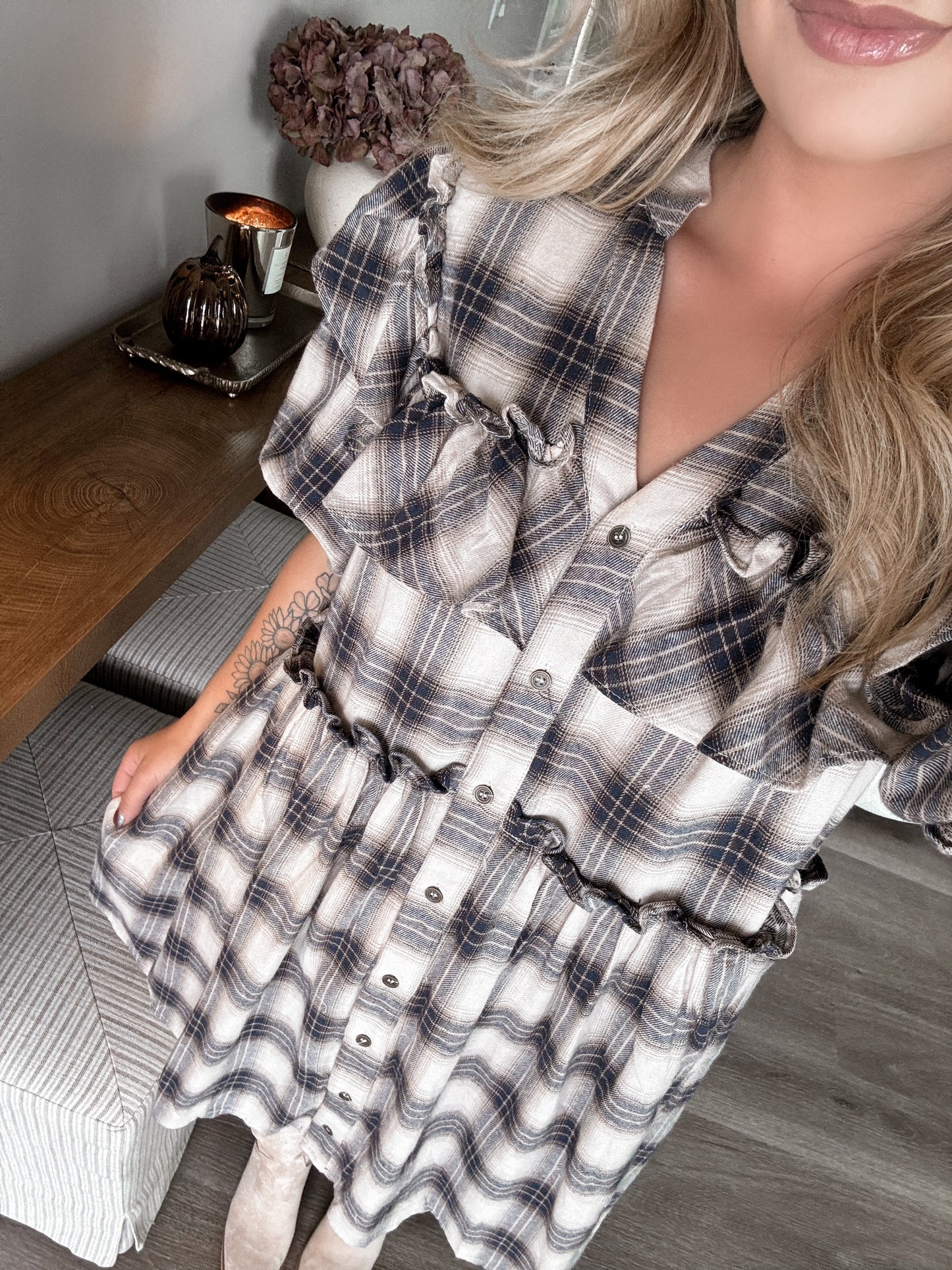 Autumn Crisp Plaid Dress