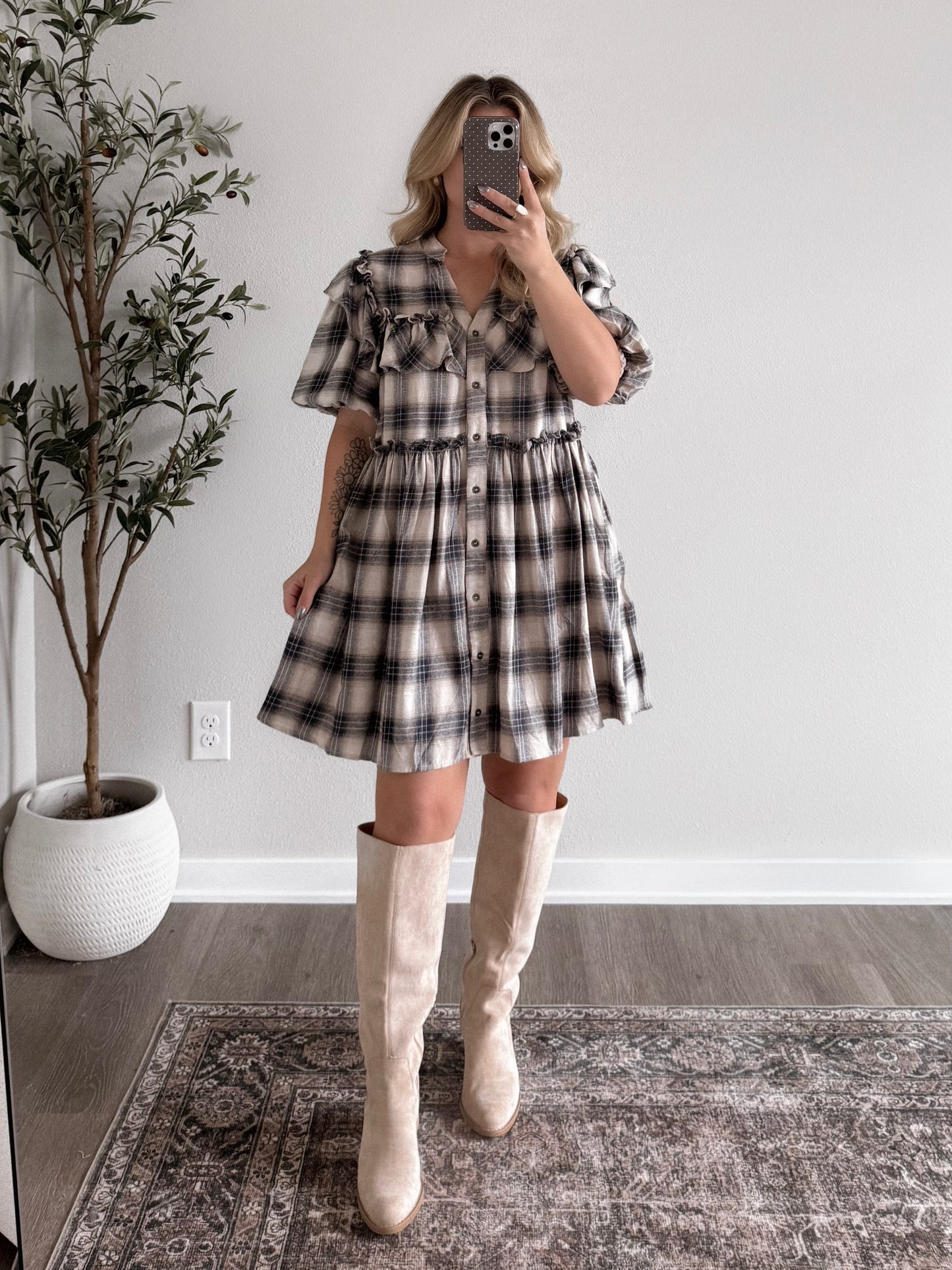 Autumn Crisp Plaid Dress