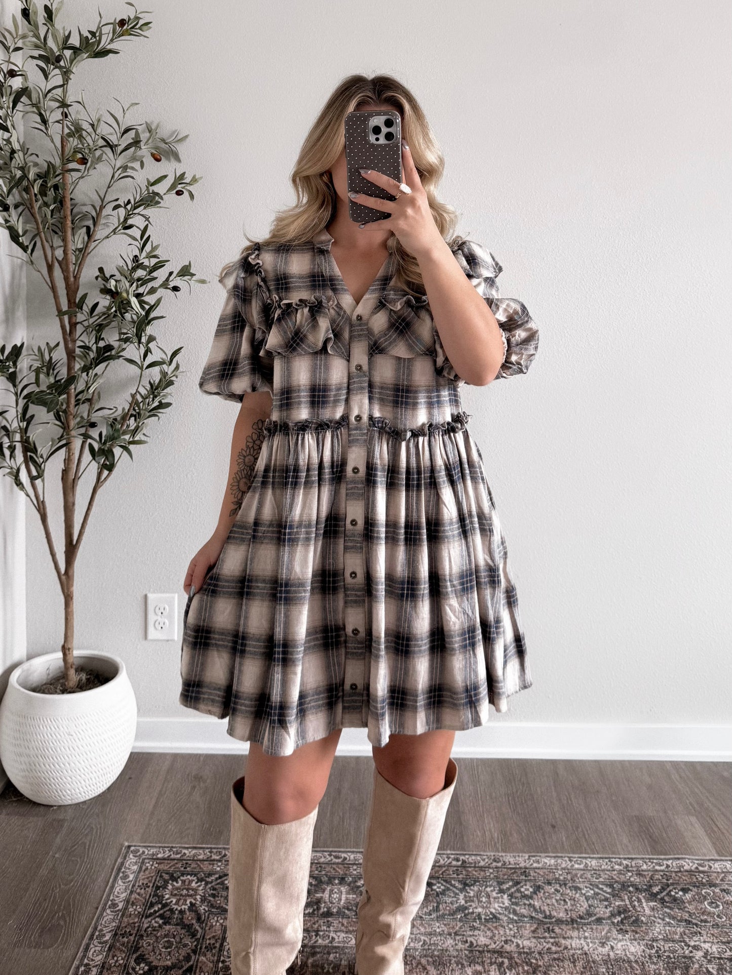 Autumn Crisp Plaid Dress