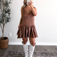 Bronze Hour Lace Satin Dress
