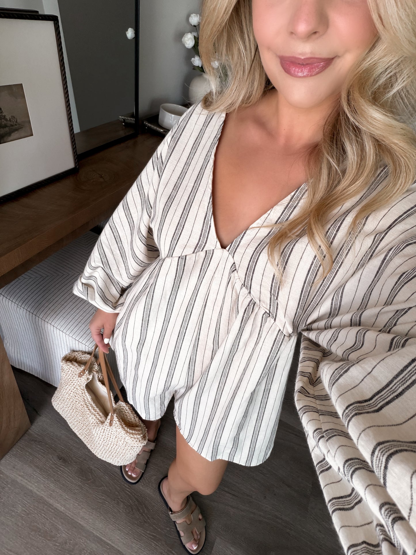 Natural Muse Striped Romper