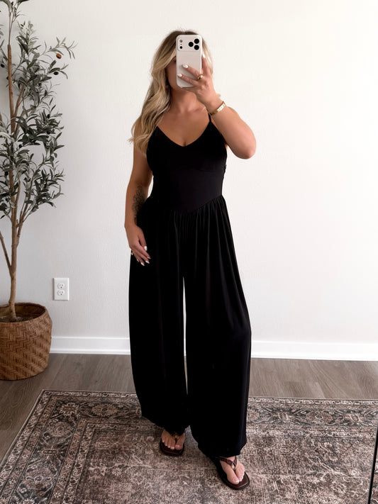 After Hours Jumpsuit / Black (Restocking Mid July now)