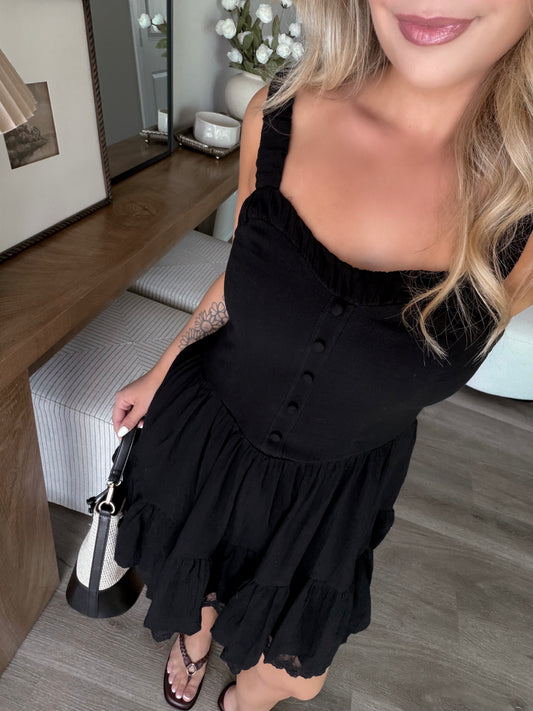 Chic Summer Lace Dress / Black